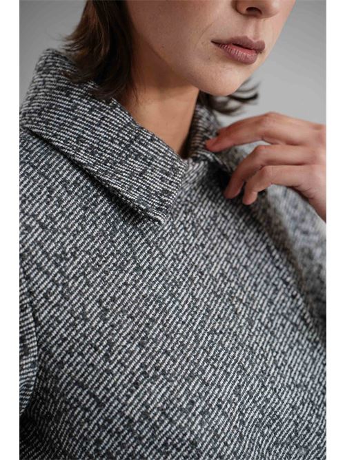 Cappotto in misto lana elmas phil | 050457BIANCO/NERO